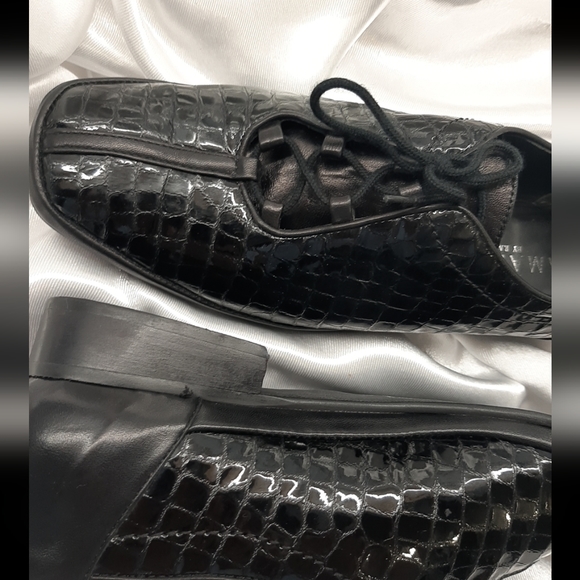 Amalfi by Rangoni Black Patent Leather Reptile Dress Shoes SIZE 8.5 - Picture 4 of 7